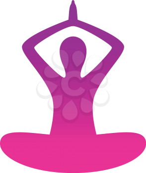 Vector Female silhouette in yoga pose ( pink )