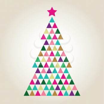 Royalty Free Clipart Image of a Triangle Christmas Tree