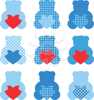 Royalty Free Clipart Image of Teddy Bears