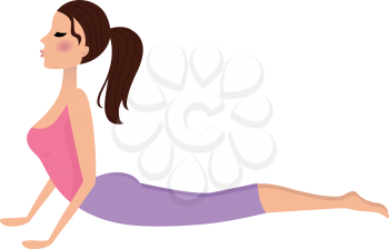 Yoga girl in lying pose. Vector Illustration

