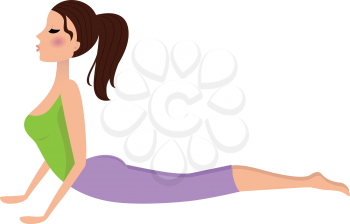 Yoga girl in lying pose. Vector Illustration