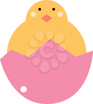 Nice baby chicken. Vector cartoon Illustration