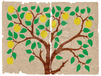 Royalty Free Clipart Image of an Apple Tree