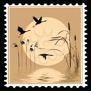 Royalty Free Clipart Image of a Postage Stamp