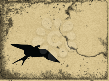 Royalty Free Clipart Image of a Flying Swallow