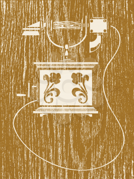 Royalty Free Clipart Image of an Ancient Telephone