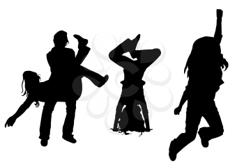 Royalty Free Clipart Image of Dancing Women