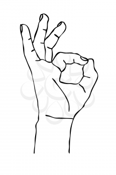 Royalty Free Clipart Image of a Hand Sign