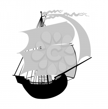 Royalty Free Clipart Image of a Ship