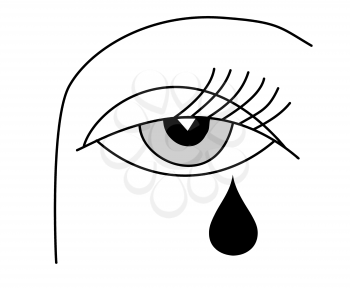 Royalty Free Clipart Image of a Woman Crying