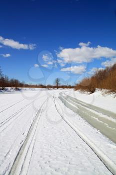 rural road on river ice