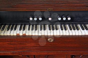 white keys on old harpsichord