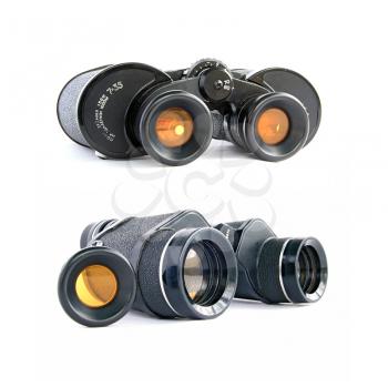 binoculars on white background