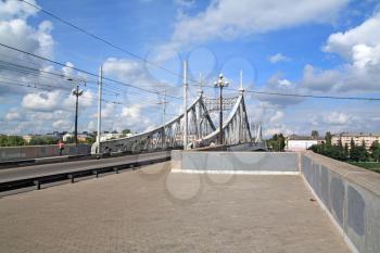 town bridge through small river