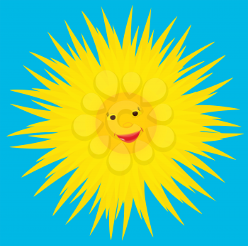 Royalty Free Clipart Image of a Smiling Sun