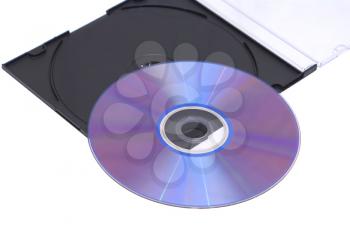 Compact disc packaging on a white background. 
                    