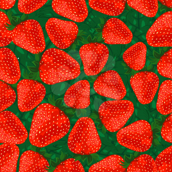 Seamless pattern strawberries, file EPS.8 illustration.