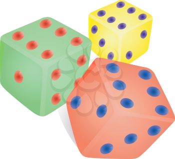 Dice game coloring, EPS8 - vector graphics.