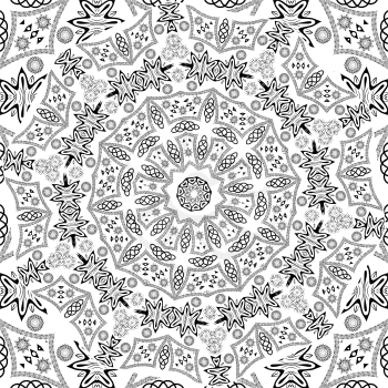 Elegant Arabian black and white seamless ornament, EPS8 - vector graphics.
