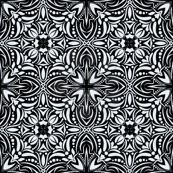 Black and white seamless pattern Arab motifs, EPS8 - vector graphics.