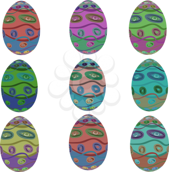 Set of color Easter eggs, EPS8 - vector graphics.