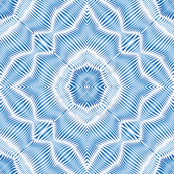 Abstract geometric seamless ornament striped blue waves, EPS8 - vector graphics.