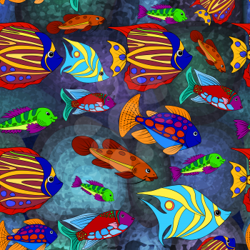 Seamless pattern abstract fish, EPS10 - vector graphics. 