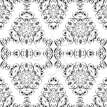 Abstract black and white Arabian seamless background, EPS8 - vector graphics.