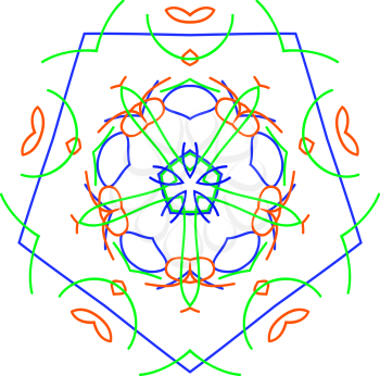 Pentagon ornament design element, vector graphics.