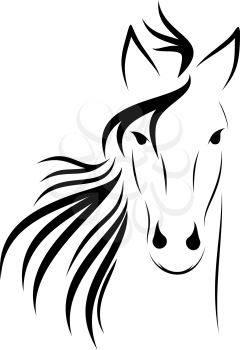 Linear drawing horse genre minimalism