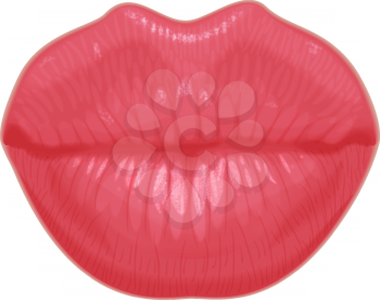 Female lips kiss, vector illustration EPS 10