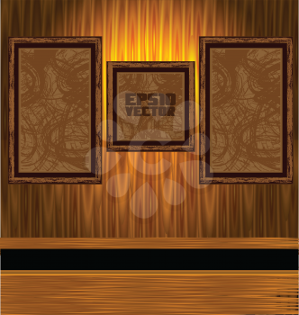 Royalty Free Clipart Image of Frames on a Wall