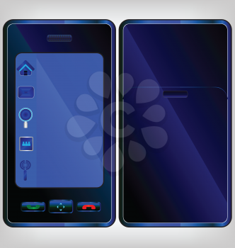 Royalty Free Clipart Image of a Cellphone Front and Back