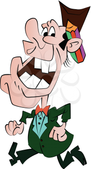 Royalty Free Clipart Image of a Man in a Suit With a Pencil Behind His Ear
