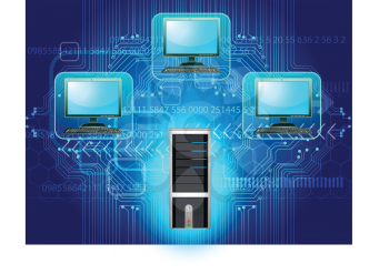 Royalty Free Clipart Image of a Computer Background