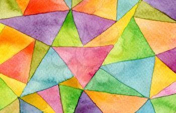 Abstract watercolor painted geometric pattern background