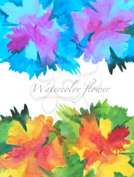 Acrylic and watercolor flower painted background.