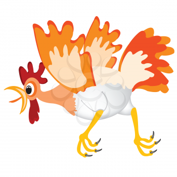 Royalty Free Clipart Image of a Crowing Rooster