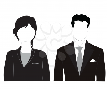 Royalty Free Clipart Image of Faceless Man and Woman