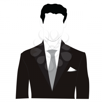 Royalty Free Clipart Image of a Faceless Man in a Suit