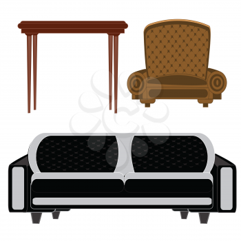 Illustration to furniture for building on white background is insulated