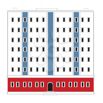 Vector illustration of the big building on white background