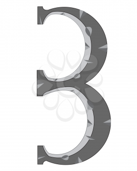 Decorative numeral  three white background is insulated