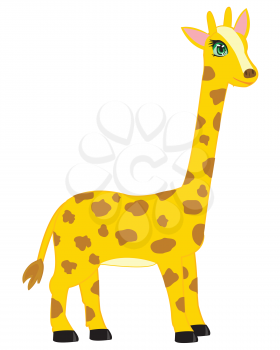 Cartoon of the giraffe on white background is insulated