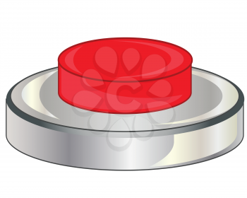 Vector illustration of the red button on white background is insulated