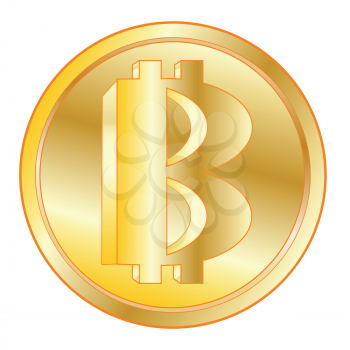 Virtual money bitcoin on white background is insulated