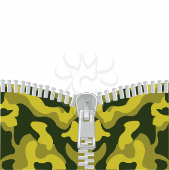 Clasp lightning on fabrics camouflage for military