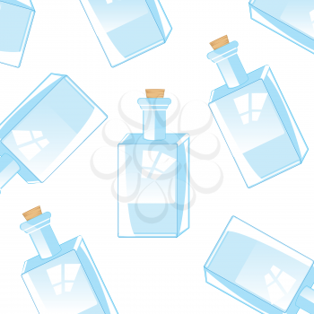 Glass bottles with gap on white background is insulated