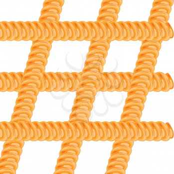 Pattern from rope on white background is insulated