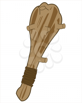 Vector illustration of the bat from tree weapon ancient person